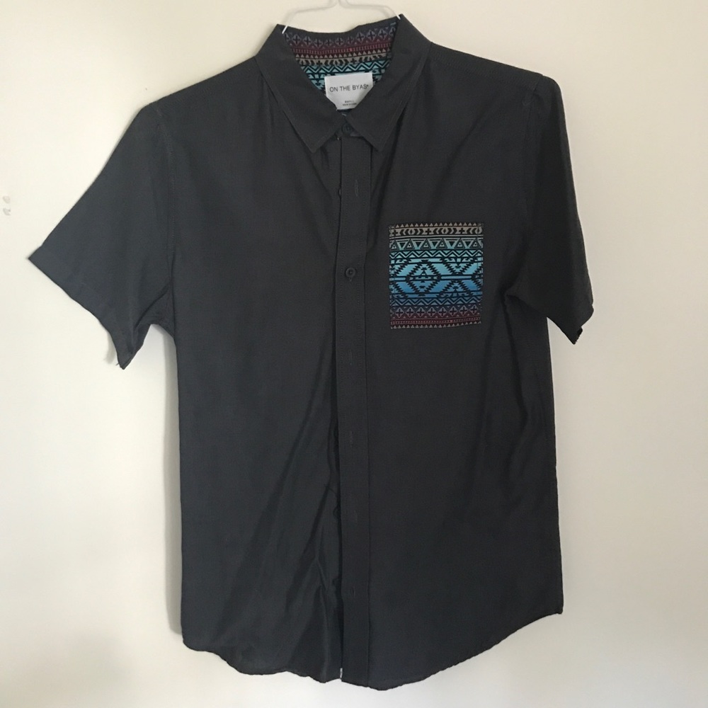 Short Sleeve Button Down with Aztec Pocket!
